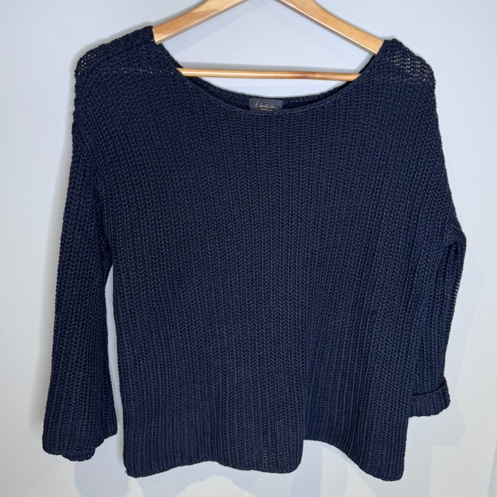T. Babaton Aritizia | Linen & Silk Knit Sweater | Black | Medium